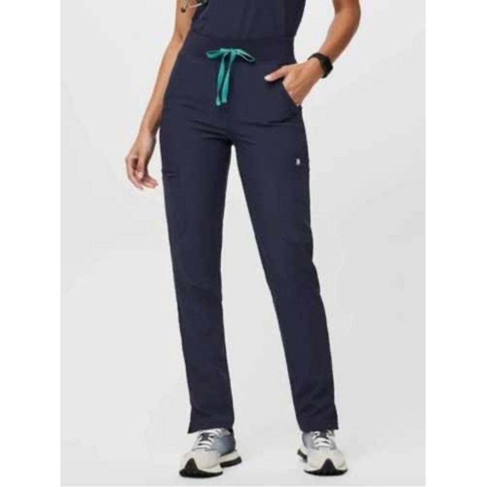 FIGS Yola Yoga WB FreeX Lined Scrub Pants Women XXS Petite Navy Blue Workwear